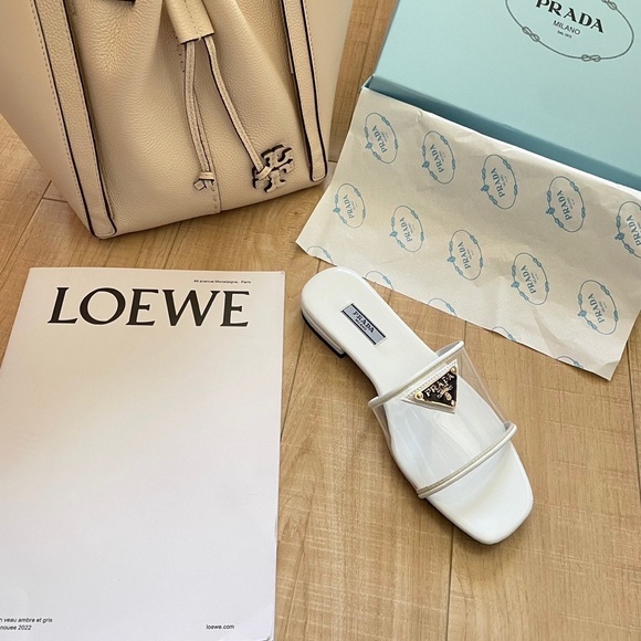 Prada Gold Label Transparent Flat Slippers - Picture 3 of 5